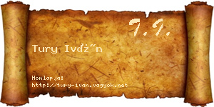Tury Iván névjegykártya