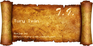 Tury Iván névjegykártya